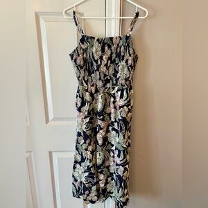 Old Navy Smocked Fit & Flare Cami Midi Dress - Black Floral - Size Medium - NWT
